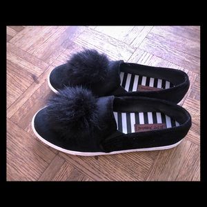 Black Betsy Johnson Pom Pom sneakers